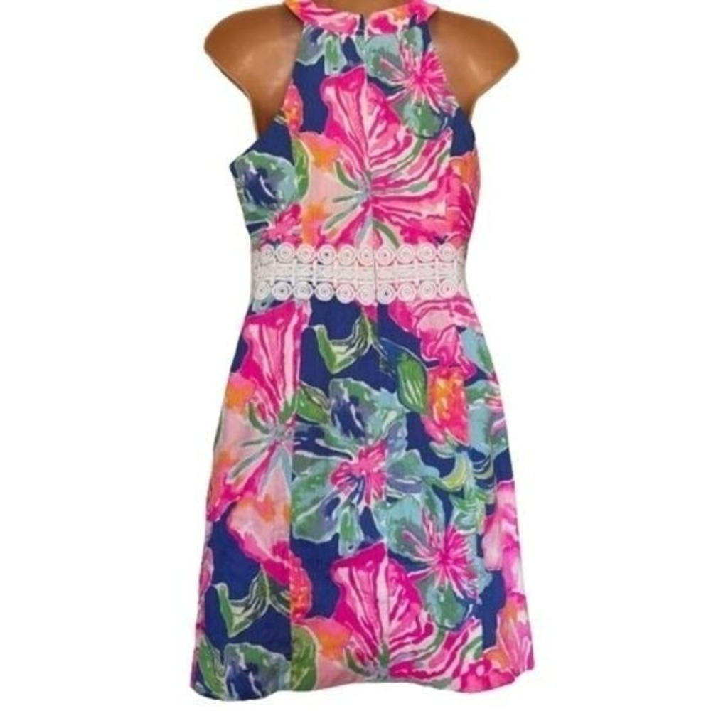 Lilly Pulitzer Ashlyn Shift Dress Sz 2 Floral Sleeveless Pink - Picture 5 of 7